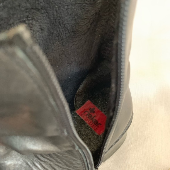 Rieker Kendra Black Leather Boots Woman’s EU37 US6.5 - Picture 7 of 10